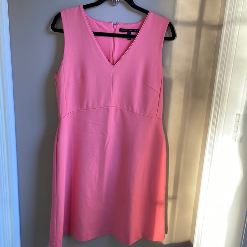 White House Black Market Pink V-Neck Sleeveless Sheath Dress